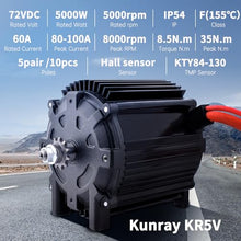 Kunray 72V 5000W Electric Brushless DC Motor Kit with Temperature Sensing for Go Kart and Electric Motorcycles