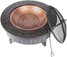 Garden Fire Pit Portable Grill Barbecue Rack Large Bonfire Wood Burning Patio Coal Grill Firepit for Grill Charcoal Grill with Spark Screen Poker and Fireplace with Cover BBQ Cooking for C