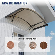 Awning for Door Entrance,48x63 Inch Round Arch Door Awning Canopy with Aluminum Brackets & Polycarbonate Cover, UV, Rain & Snow Protection for Window, Porch, Patio, Deck