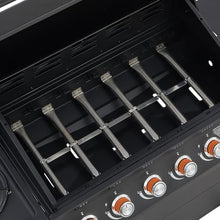 6 Burner Propane Gas Grill with Side Burner, 72000 BTU Stainless Steel Barbecue Grill with Cast Iron Grates and Locking Wheels for Outdoor Cooking in Backyard Patio and Camping Lawn