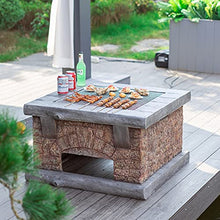 Fire Pits Outdoor Outdoor Wood Fire Pit BBQ Grill Table, Backyard Patio Garden Party Barbecue Fireplace, Magnesia Material, Anti-Freezing and Heat-Resistant (Kit 2)