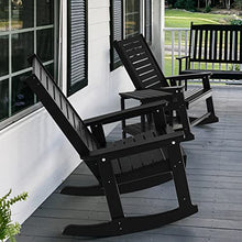 GREENVINES Oversized Outdoor Rocking Chairs Set of 4, HDPE Rocker, Black