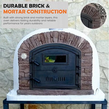 Authentic Pizza Ovens Ventura Sierra Premium Wood-Fired Outdoor Pizza Oven, Handmade in Portugal, Triple-Insulated Brick Oven, Rotisserie-Capable, Dutch Door, Thermometer & Baking Dish Included