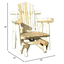 Furniture Barn USA Outdoor White Cedar Log Adirondack Glider White Cedar