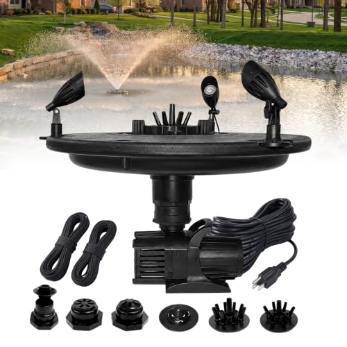 1/2 HP Floating Fountain & Aerator for Ponds and Lakes with 100 ft Cord
