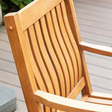 Cambridge Casual Texas 2-Piece Teak Wood Outdoor Dining Chair for Patio, Garden, or Backyard – Weather Resistant Teak Armchair with Ergonomic Design for Comfortable Outdoor Seating