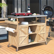 Dancongtea 50" Outdoor Kitchen Island, Rolling BBQ Cart w/Stainless Top