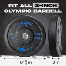 Yes4All Bumper Plate Olympic Weight Plates 45 LBS - G. 10x45lb