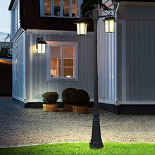 iumLeap Outdoor Lamp Post Light 2-Head Path Pillar Lamp Garden Exterior Pillar Post Light Glass Lantern Pole Light Afence Bollard Path Lamp Waterproof Ip65 Street Light Mains(25inch*114inch)