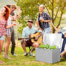 Drop in Ice Chest, 28" L x 18" W x 17" H Outdoor Kitchen/Patio Ice Bar with Hinged Locking Cover & Drain Plug for Wine, Beer, and Beverages