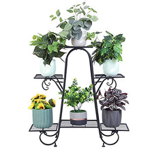 6-Tier Plant Stand For Indoor And Outdoor Black Metal Flower Pot Shelf