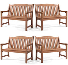 hOmeQomi Outdoor Bench Set of 4 All Weather Resistant Poly Lumber Teak
