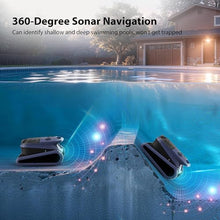 Sonar Navigation Pool Vacuum for Inground Above Ground Pools, Climb Stairs Pool Cleaner with 4 Modes, Powerful Suction, Self-Parking, Wall&Waterline Cleaning Pool Robot, Clean Up to 2150 Sq.Ft