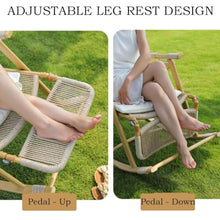 Rattan Rocking Chair, Ergonomic Design, Garden Balcony Handwoven Cane Chair for Ultimate(B,152 * 80 * 63cm)