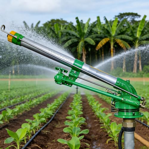 YXINHONGYUE High Traffic Farm Irrigation Spray Gun Adjustable Impact Gun Sprinkler for Farmland, Large Garden Long-Range Farm Irrigation Sprinkler (360° Large-Area)