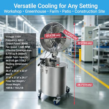 EQCOTWEA 110V Oscillating Spray Fan, Stainless Steel Misting Fan