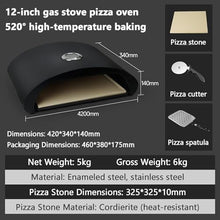 DOJBK 12in Fuel Pizza Oven, Outdoor Portable Oven, Built-in Thermometer, with Pizza Stone, Maximum Temperature Can Reach 520°, for Outdoor Cooking, Home, Party