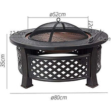 Garden Fire Pit Grill Bowl Grill Barbecue Rack Outdoor Fire Pit,31 Inch Large Bonfire Wood Burning Patio & Backyard Firepit for with Spark Screen Poker and Round Fireplace Cover