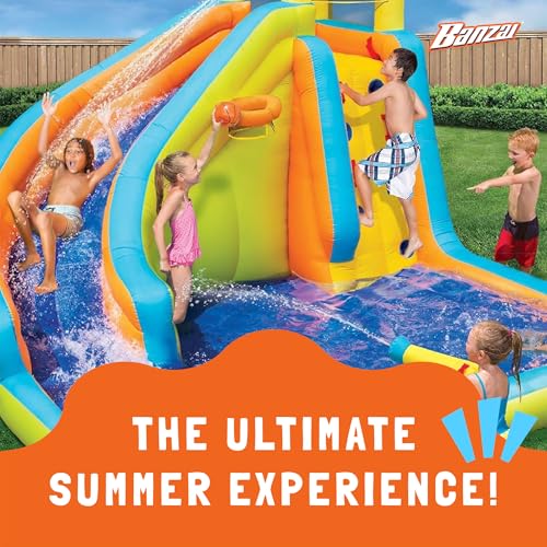 BANZAI Splash ’N’ Blast Inflatable Water Slide Park Multicolor