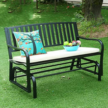 HIHELO Outdoor Wrought Iron Double Rocking Chair Outdoor Balcony Courtyard Creative Two People Rocking Bed Chair Garden Leisure Chair Park Chair Outdoor Bench (Color : B)