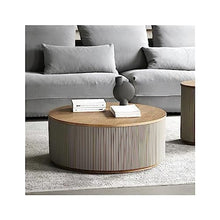 Living Room Table Coffee Table Set of 2, Round Wood Surface Coffee Tables with Hidden Storage, Modern Circle Table Accent End Side Table Outdoor Side Table (Color : 01)