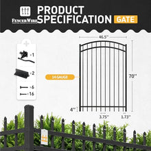 Fencer Wire Heavy Duty Flat Top X-Pattern Decorative Fence Gate Black 6FT x 4FT