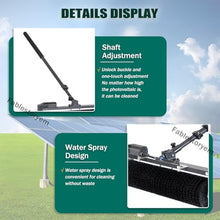 Solar Panel Cleaning Brush and Pole Water Fed Pole Kit with Telescopic Pole Water Fed Brush Washer Rolling Cleaning Brush for Outdoor Photovoltaic Solar Panel Glass Window Roof (5.5m/18ft)