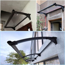 Outdoor Aluminum Door Canopy UV Resistant Rainproof Soundproof Patio Shelter 100x350cm (Small) for Home Entrances Porches