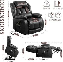HTERWQEA Dual Motor Power Lift Recliner Chair with Massage & Heat