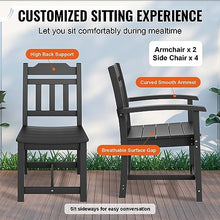 VEVOR 7 Pieces Outdoor Patio Dining Set Rectangle Furniture Table and Chairs Black