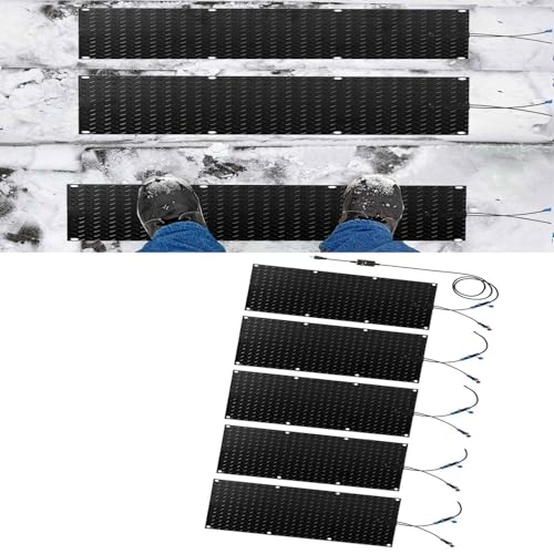 XYWGBMS Heated Snow Melting Outdoor Mats, Rubber Heated Snow and Ice Melting Mat, Roof Heated Outdoor Mats, Non-Slip Winter Outdoor Snow Mat,Winter Removal and Ice Melt Prod,5 Pcs-40x200cm/15.7x79in