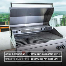 Fuego F36S-Pro-B Built-in All 304SS Gas Grill w/Lights & Rear Burner