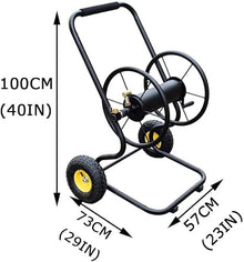 CFDZCP Outdoor Garden Hose Reel Garden Hose Reel Cart with 2 Wheels, Hand-Pushed Metal Water Pipe Storage Rack, Household Hose Reel, Car Washing and Watering Hose, Car Hose Storage, Garden Hose Reel