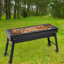 zxb-shop BBQ grill Portable Charcoal Grill Black Metal Foldable BBQ Grills Outdoor Cooking Charcoal Barbeque for Picnic, Camping, Patio Backyard Cooking - 23.62×8.66×12.99 inch Camping Grill