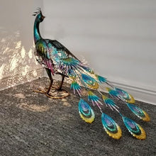 GeRRiT Metal Peacock Statue with Solar LED Lights 23.03x6.10x15.55inch