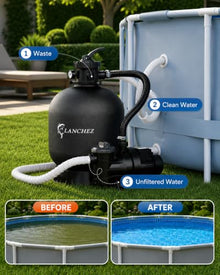 LANCHEZ Sand Filter Pump 18" 1.5HP for Above Ground Pool, 4900GPH Pool Pumps Above Ground, Pool Sand Filter with 7-Way Valve