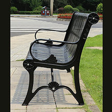 Patio Garden Bench, Heavy-Duty Metal Park Bench, Powder Coated Cast Iron Steel Frame, Outdoor 3-Seater with Backrest for Garden Backyard Lawn Porch Path (Size : 1200mm)