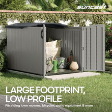 Suncast Horizontal Storage Shed, 98 Cu Ft, Resin, Glidetop, Sliding Lid