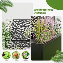 Casaphoria 47"x47" Metal Raised Garden Bed with Trellis(2 Pack), Outdoor Planter Box with Wheels & Drainage Holes for Climbing Plants, Flowers, Elevated Garden Kit with Privacy Screen, Black-Spring