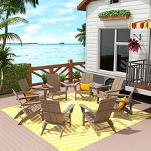WO WESTIN OUTDOOR 8-Piece Folding Poly Lumber Adirondack Chairs Weathered Wood