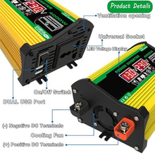 OLONETO Complete Solar Inverter Kit 4000W Rv Solar Panel Kit Includes 50A Controller and 100W Solar Panel Suitable for Home and Outdoor Power Generation(Yellow,12V-110V)