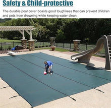 Winter Inground Pool Cover Round, Heavy Duty Pools Lid Yard Pets Child Safety Protection, Dust Nets Falling Leaf Mesh Snow Ice Proof Cover, with Hardware(33ft)