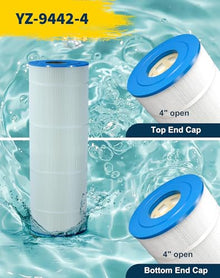 Yoozell PLFPA200S Pool Filter Replaces for C-9442, Filbur FC-1267, PA200S, Hayward CX200XRE, C200S, Ultral-D5, C1900 C2002, Darlly 12001, 200 Sq.Ft Swimming Pool Filter Cartridge, 4 Pack