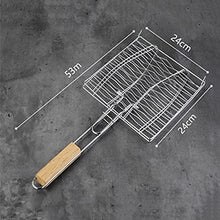 BBQ Barbecue Net Roast Fish Duck Meat Clip Grilled Fish Net Grilled Hamburger Net Tool Stainless Steel Grilling Iron Basket ()