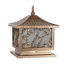 VELLOW Square Post Lights,Waterproof IP44 Outdoor Gate Bollard Pillar Light,E27 Base Exterior Antique Column Lamp Fixtures,Aluminum Glass Housing Stigma Lamps,Decorations Lighting for Patio Railing