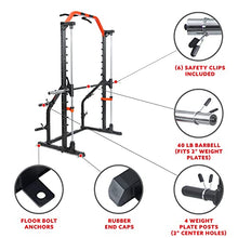Sunny Health & Fitness Premium Squat Smith Machine Black