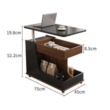 Chicken Couch End Table Wooden Movable Wheeled Trolley for Living Room Sofa Side Table Side Cabinet Corner Table Corner Tables for Living Room(B)