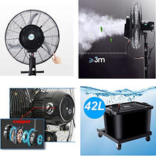 Outdoor Industrial Fan Cooling Misting Fan for Patio Backyard Garden, 3 Speed Oscillating Outside Pedestal Mister Fans, W25.5xH70inch, 110V