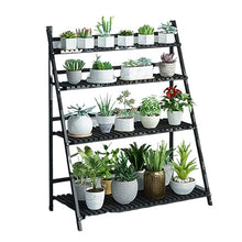 ZOCWJK Ladder Plant Stand 4Tier Wooden Planter Holder Flower Pot Display Shelf for Home Patio Lawn Garden Balcony Plant Stand Indoor,Black-100cm