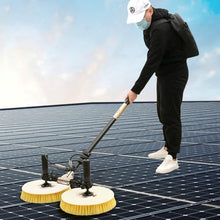 ZHLINGQ Solar Panel Cleaning Brush & Rod, 11.5ft -24.6ft Water Fed Pole Kit with Telescopic Pole, Electric Rotary Cleaning Brush, Solar Dual-Head Automatic Cleaning Brush,7.5m-BothTwo